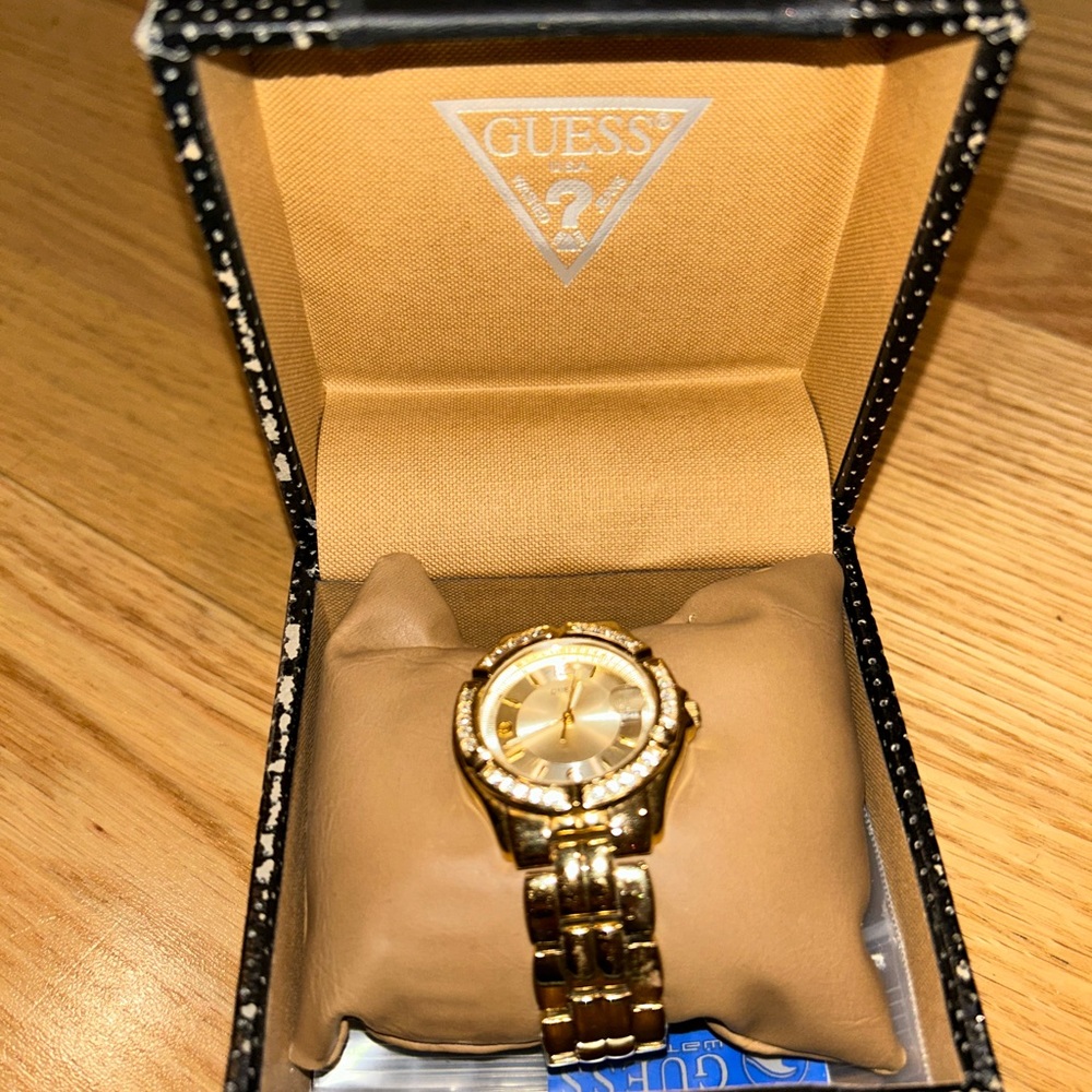 Guess Gold Women's Watch Crystal Accents